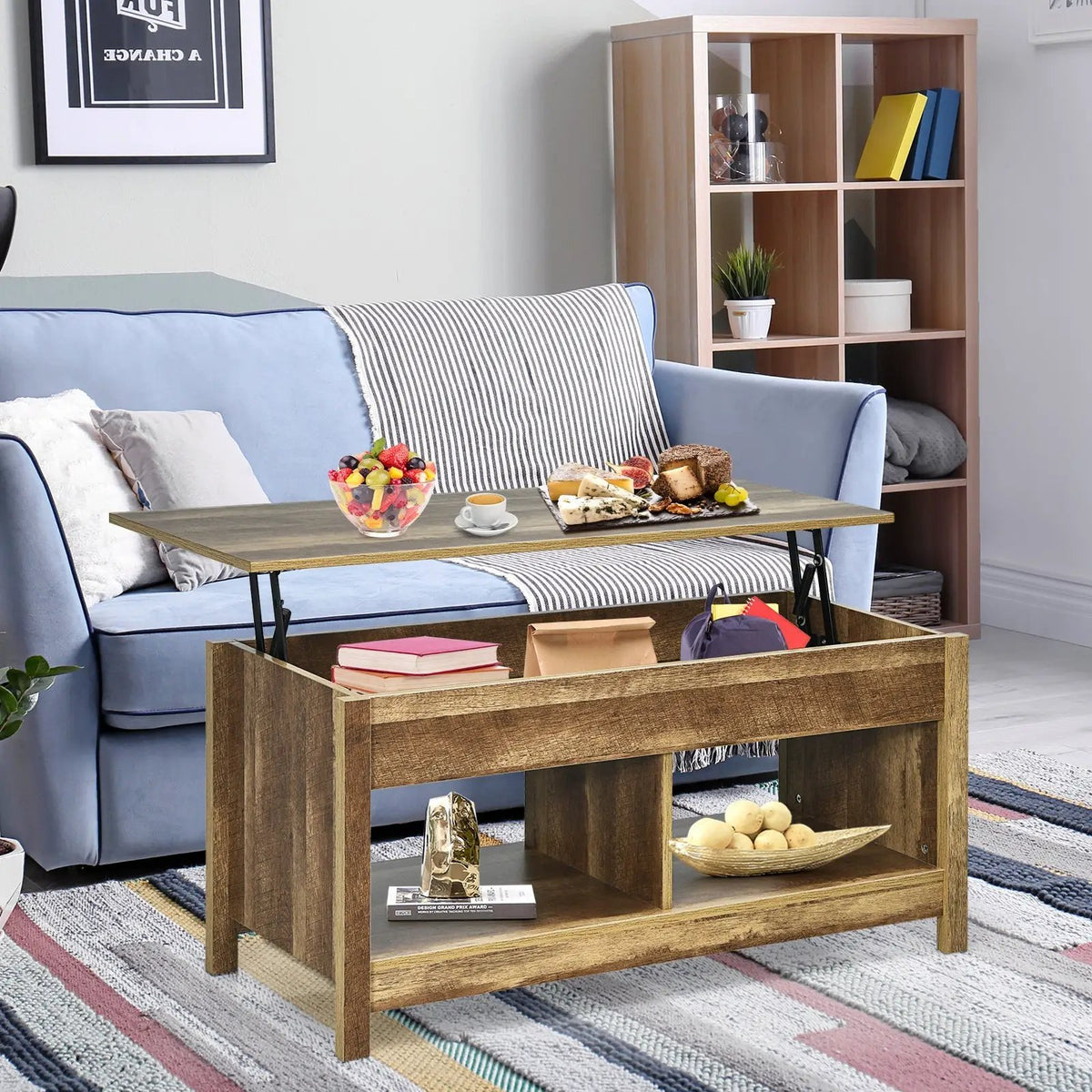 Lift Top Coffee Table with Hidden Storage Compartment and Lower Shelf for Study Room, photo 16 of 24