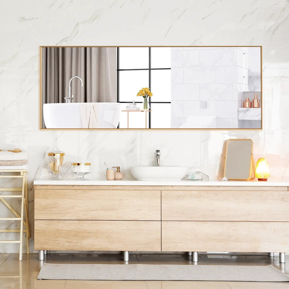 59 Inch Full Length Mirror Large Rectangle Bedroom Mirror, photo 7 of 9
