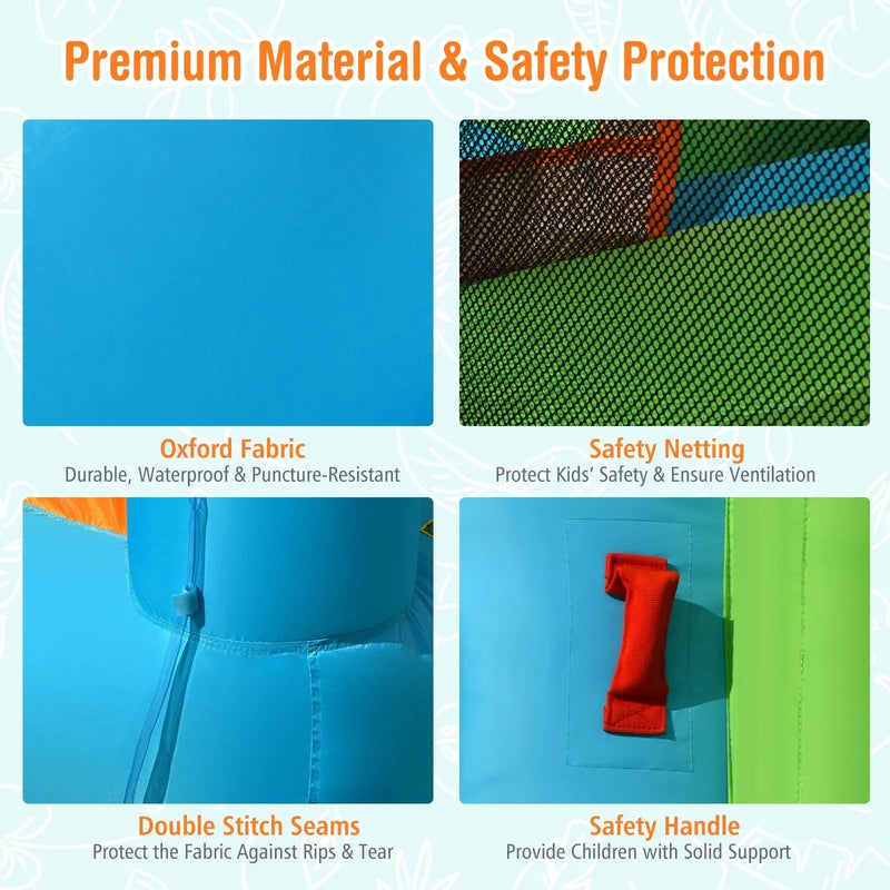 Inflatable Water Slide with Bounce House and Splash Pool without Blower for Kids by DirectDeals