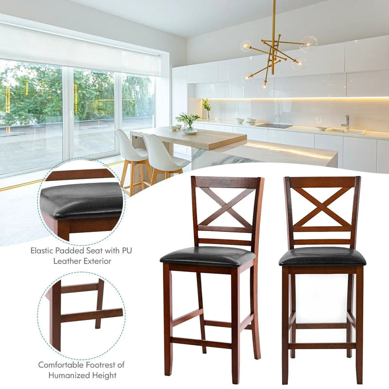Set of 2 Bar Stools 25 Inch Counter Height Chairs with by DirectDeals