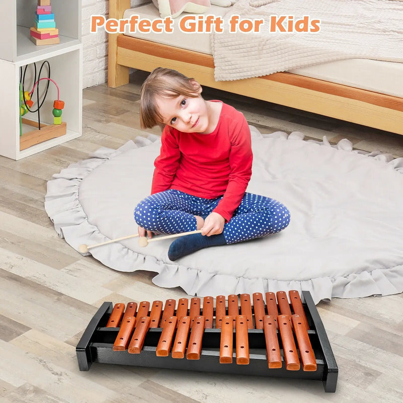 25 Notes Xylophone Wooden Percussion Educational Instrument with 2 Mallets by DirectDeals