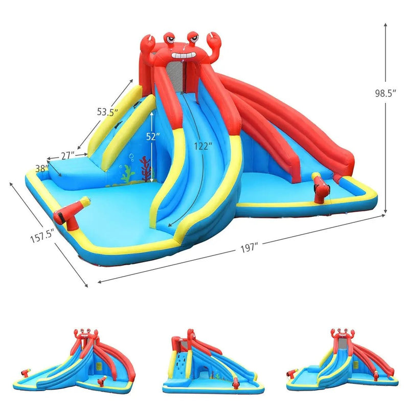 Inflatable Water Slide Bounce House with Water Cannon and 950W Blower by DirectDeals