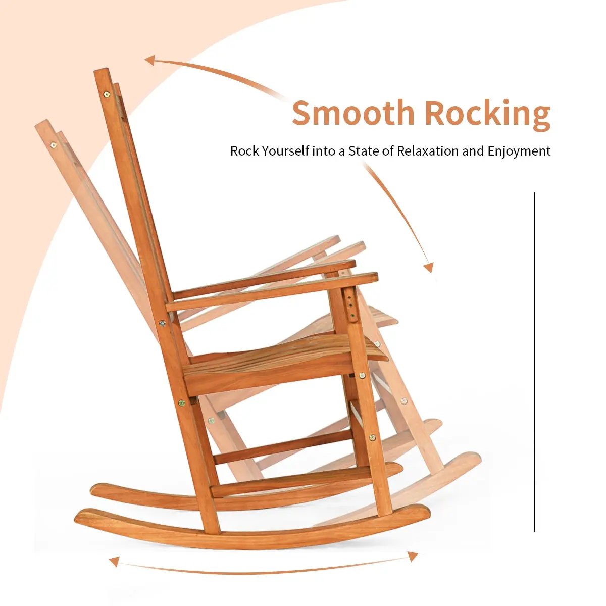 3 Pieces Eucalyptus Rocking Chair Set with Coffee Table by DirectDeals