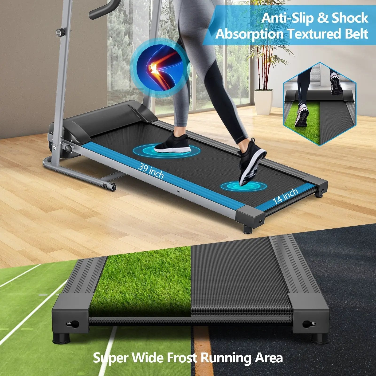 Electric Foldable Treadmill with LCD Display and Heart Rate Sensor by DirectDeals