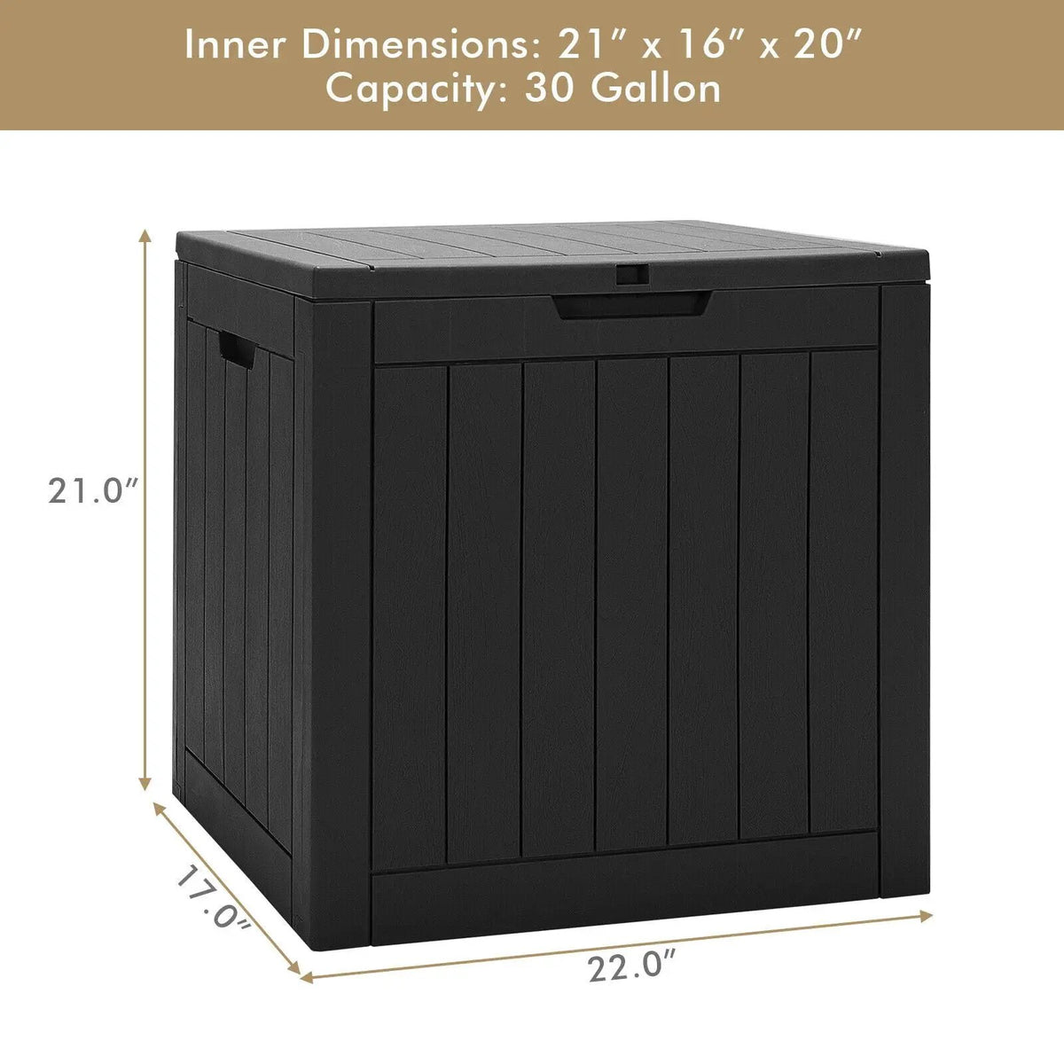 30 Gallon Deck Box Storage Container Seating Tools, photo 5 of 7