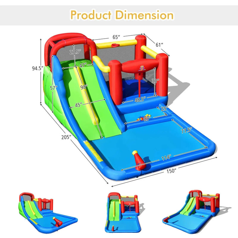Inflatable Water Slide with Ocean Balls for Kids without Blower by DirectDeals