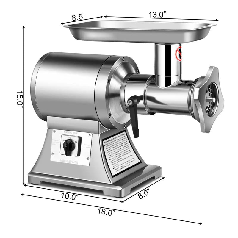 Heavy Duty 1.5HP 1100W 550LB/h Commercial Grade Meat Grinder by DirectDeals