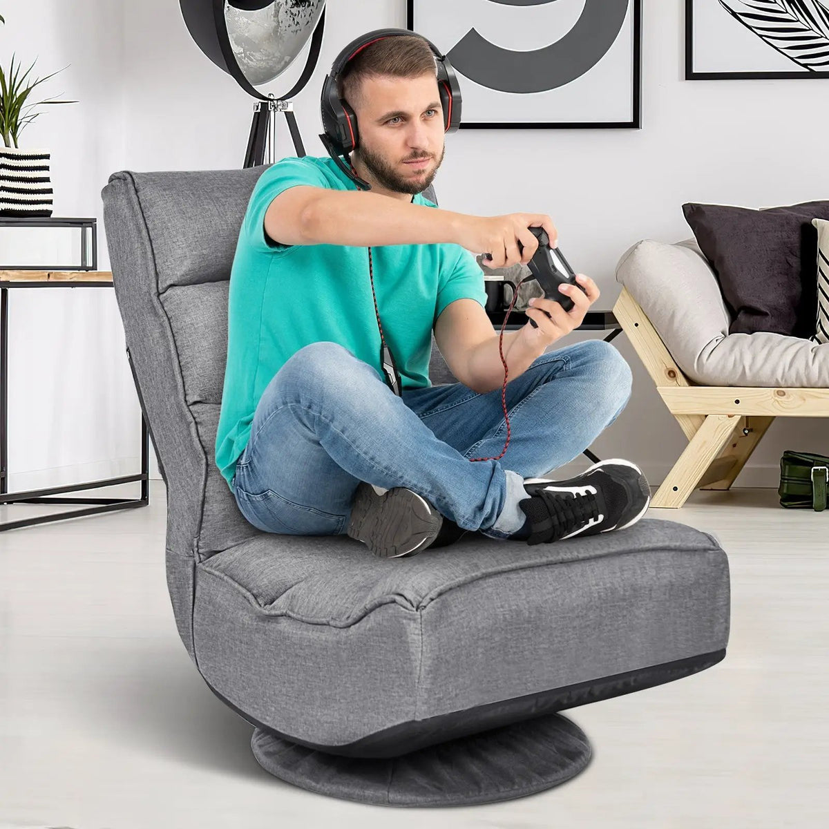 5-Position Folding Floor Gaming Chair, photo 9 of 56