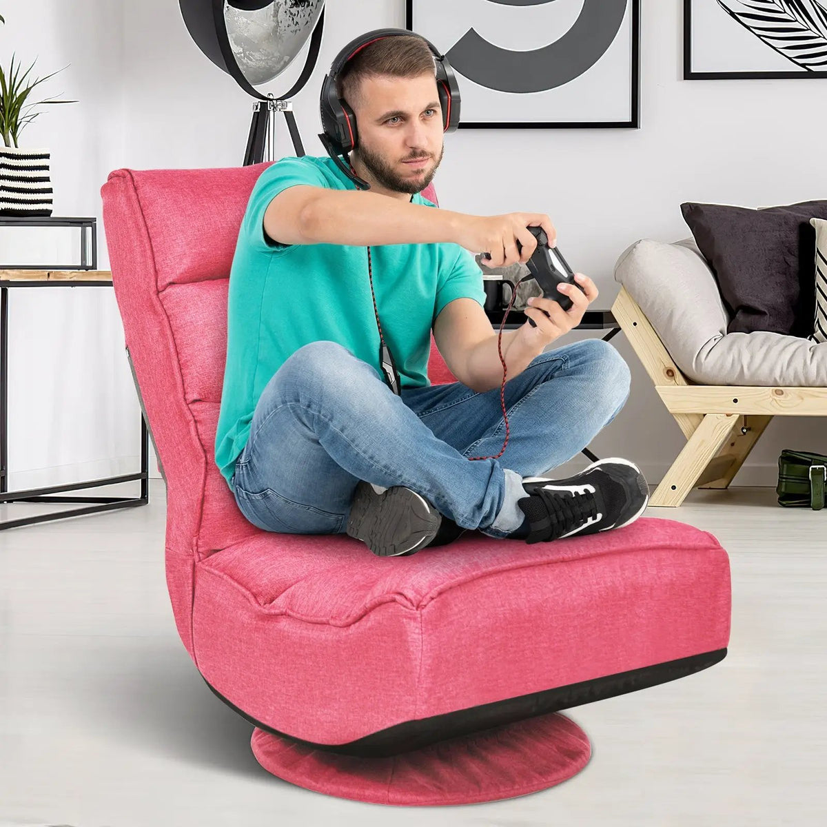 5-Position Folding Floor Gaming Chair, photo 32 of 56