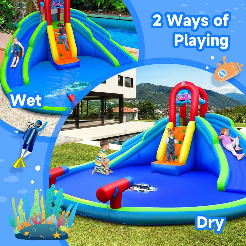 Inflatable Waterslide Bounce House with Upgraded Handrail without Blower by DirectDeals