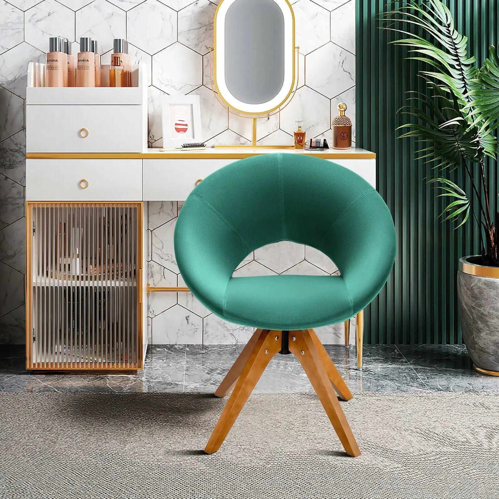 Swivel Accent Chair with Oversized Upholstered Seat for Home Office by DirectDeals