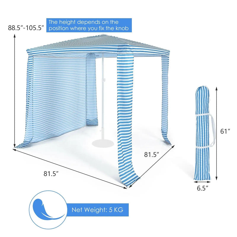6.6 x 6.6 Feet Foldable and Easy-Setup Beach Canopy With Carry Bag by DirectDeals