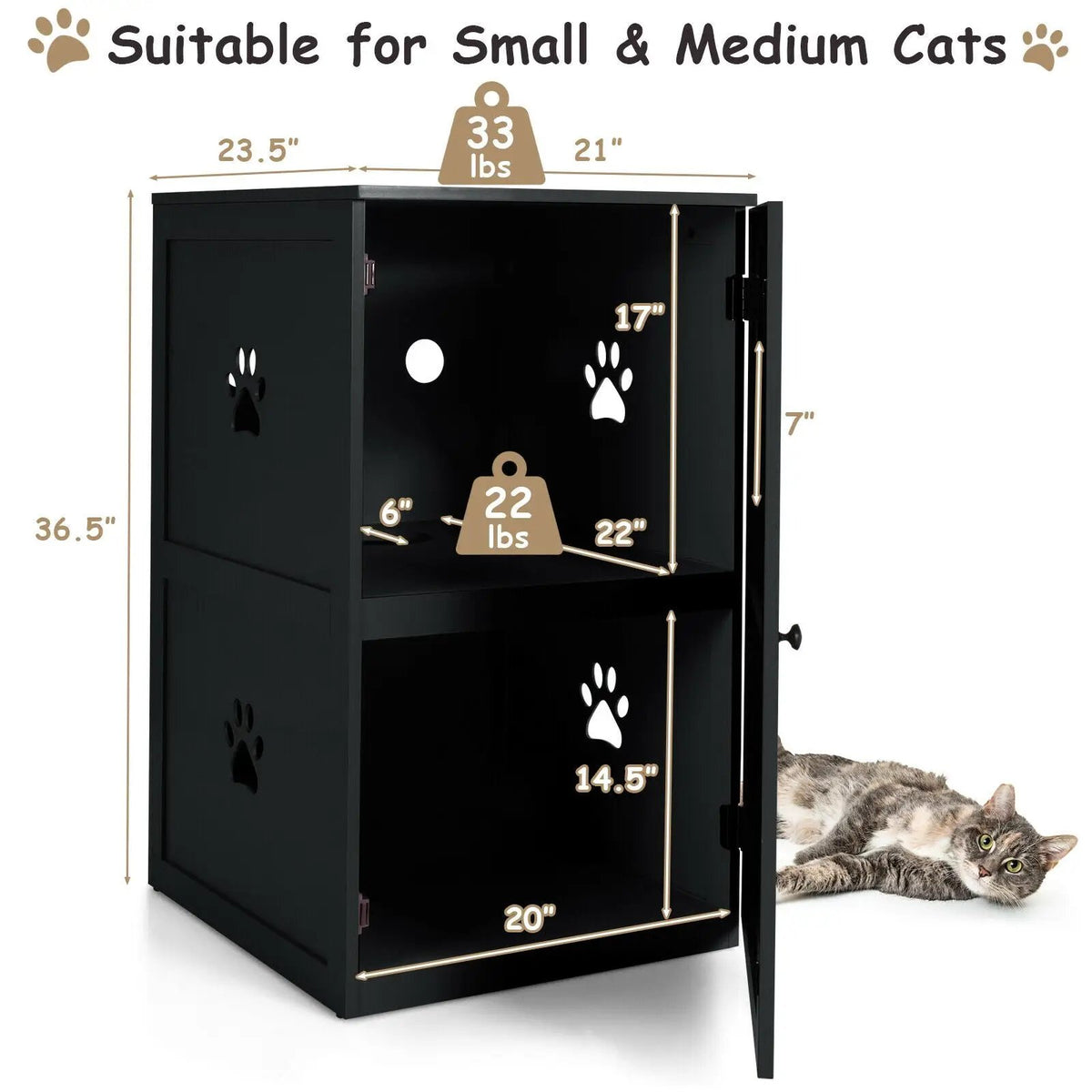 2-tier Litter Hidden Cat House With Anti-toppling Device, photo 10 of 16