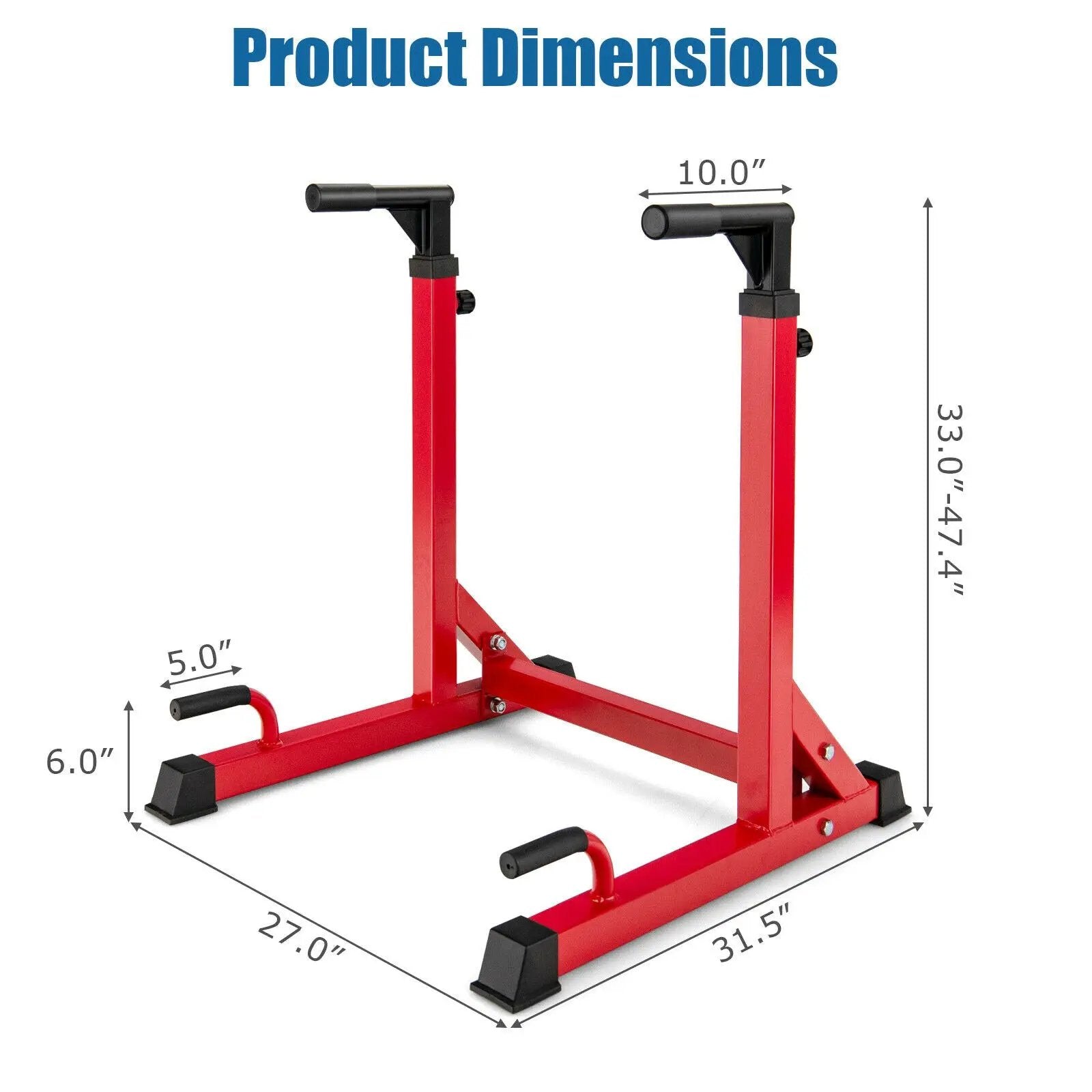 Adjustable Dip Bar with 10 Height Levels by DirectDeals