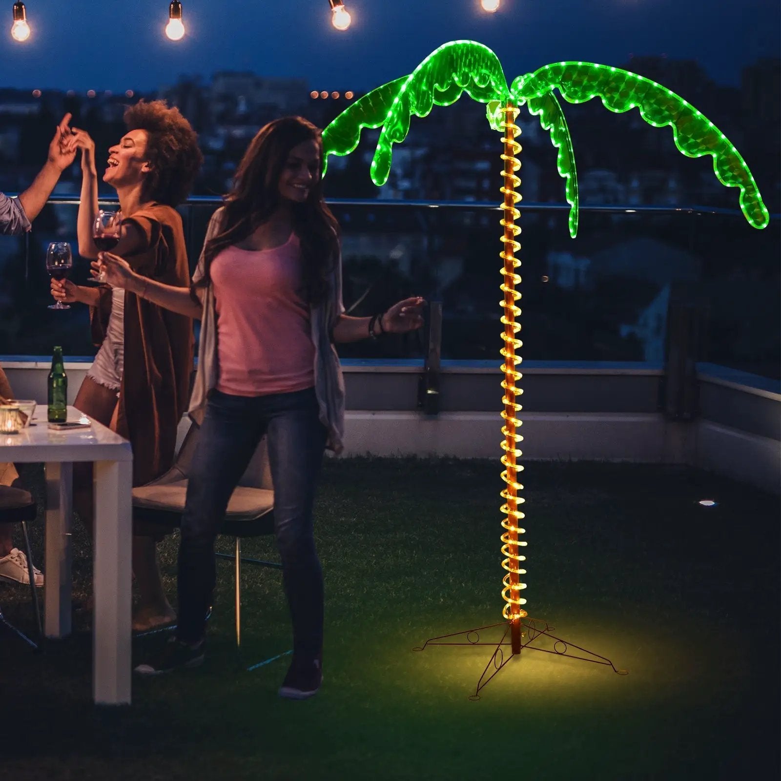 7 Feet LED Pre-lit Palm Tree Decor with Light Rope by DirectDeals