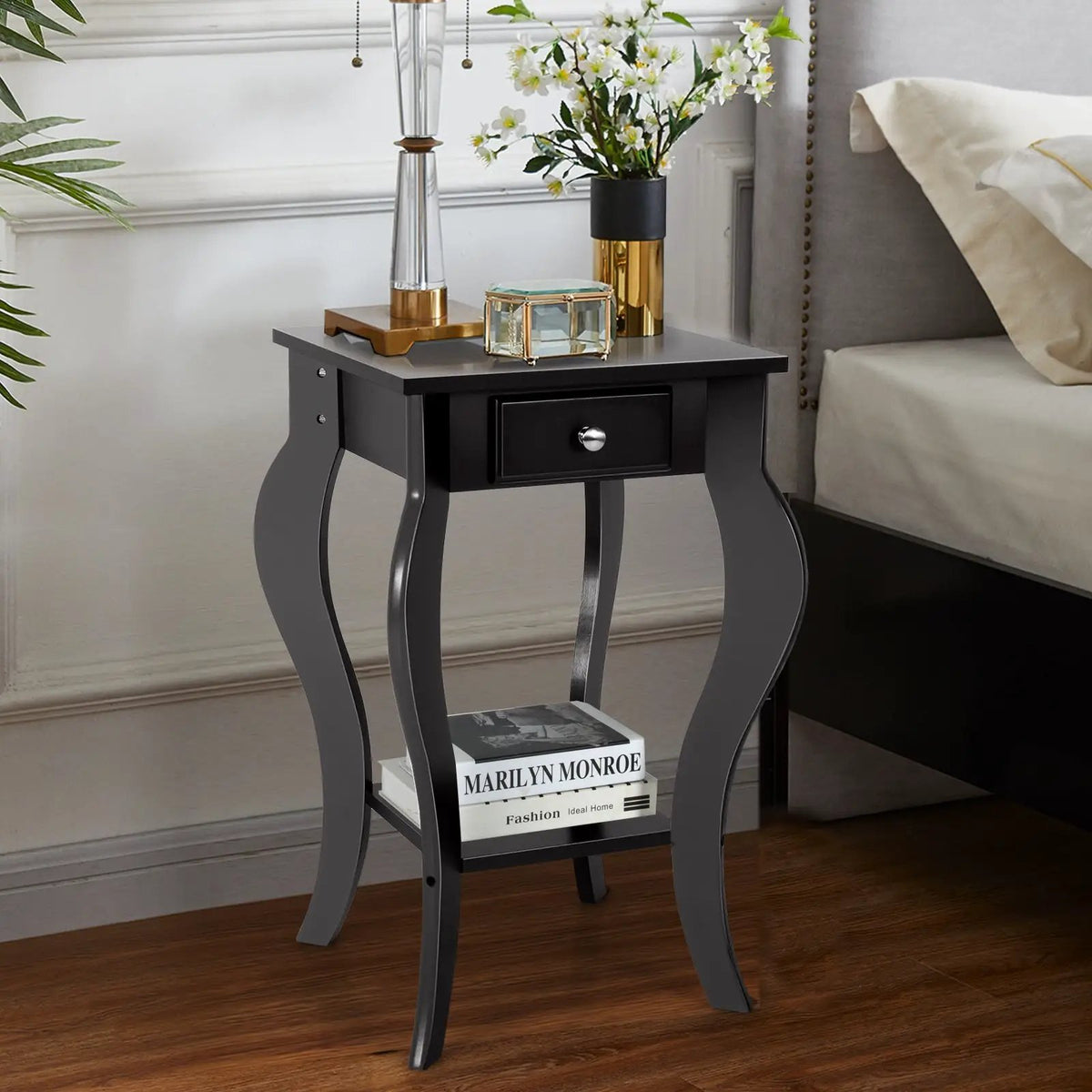 2-Tier End Table with Drawer and Shelf for Living Room Bedroom, photo 20 of 24