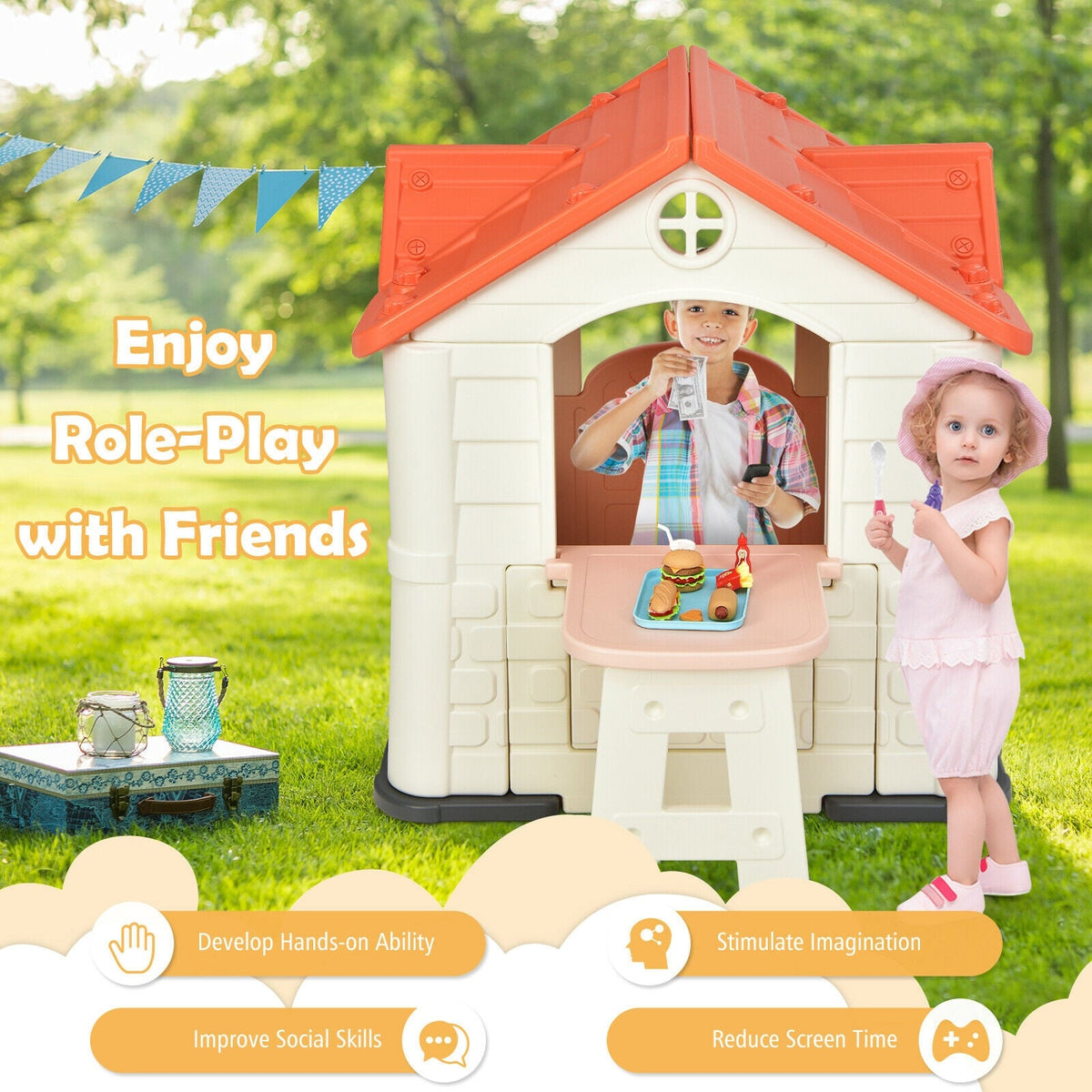 Kid’s Playhouse Pretend Toy House For Boys and Girls 7 Pieces Toy Set, photo 8 of 10
