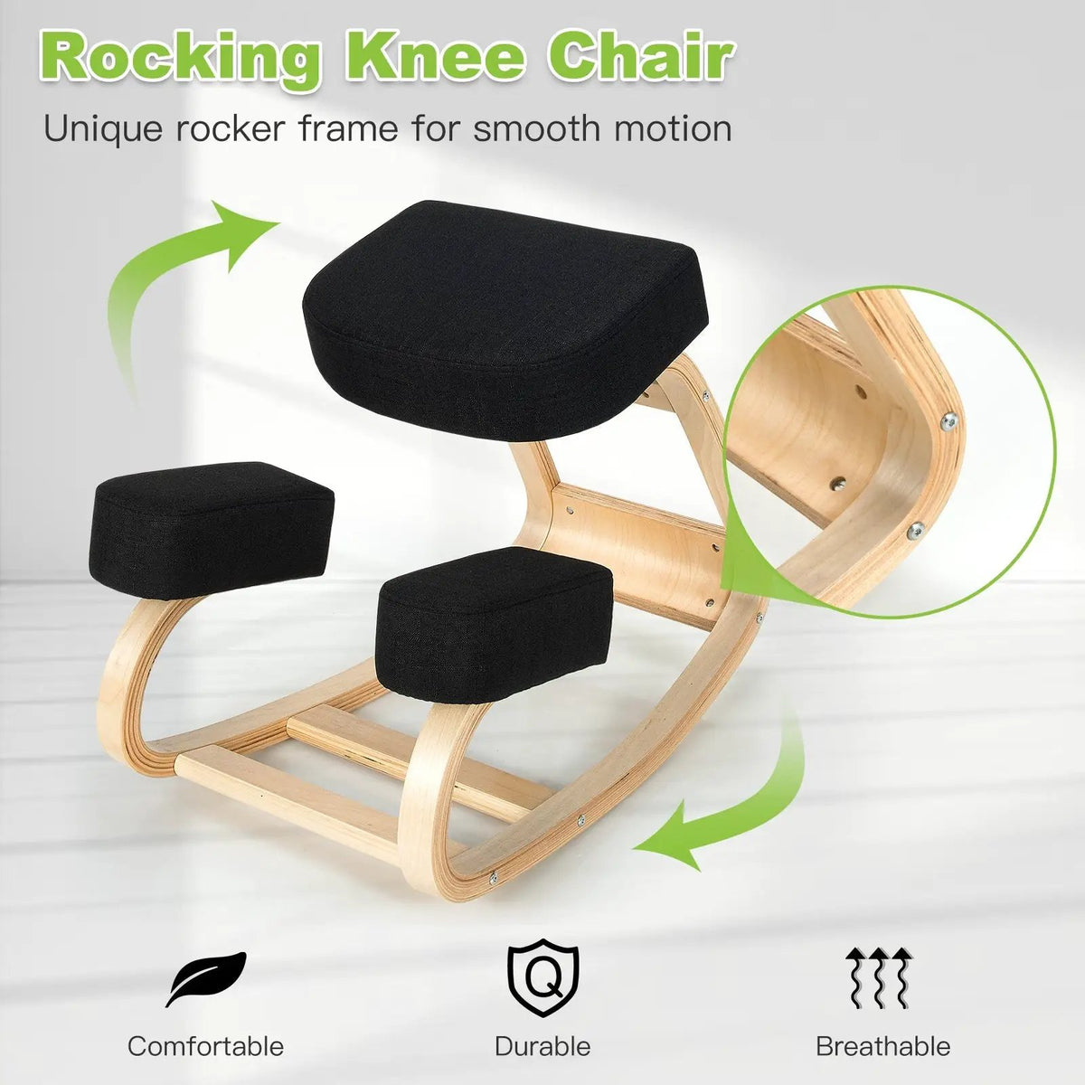 Ergonomic Kneeling Chair Rocking Office Desk Stool Upright Posture, photo 5 of 9