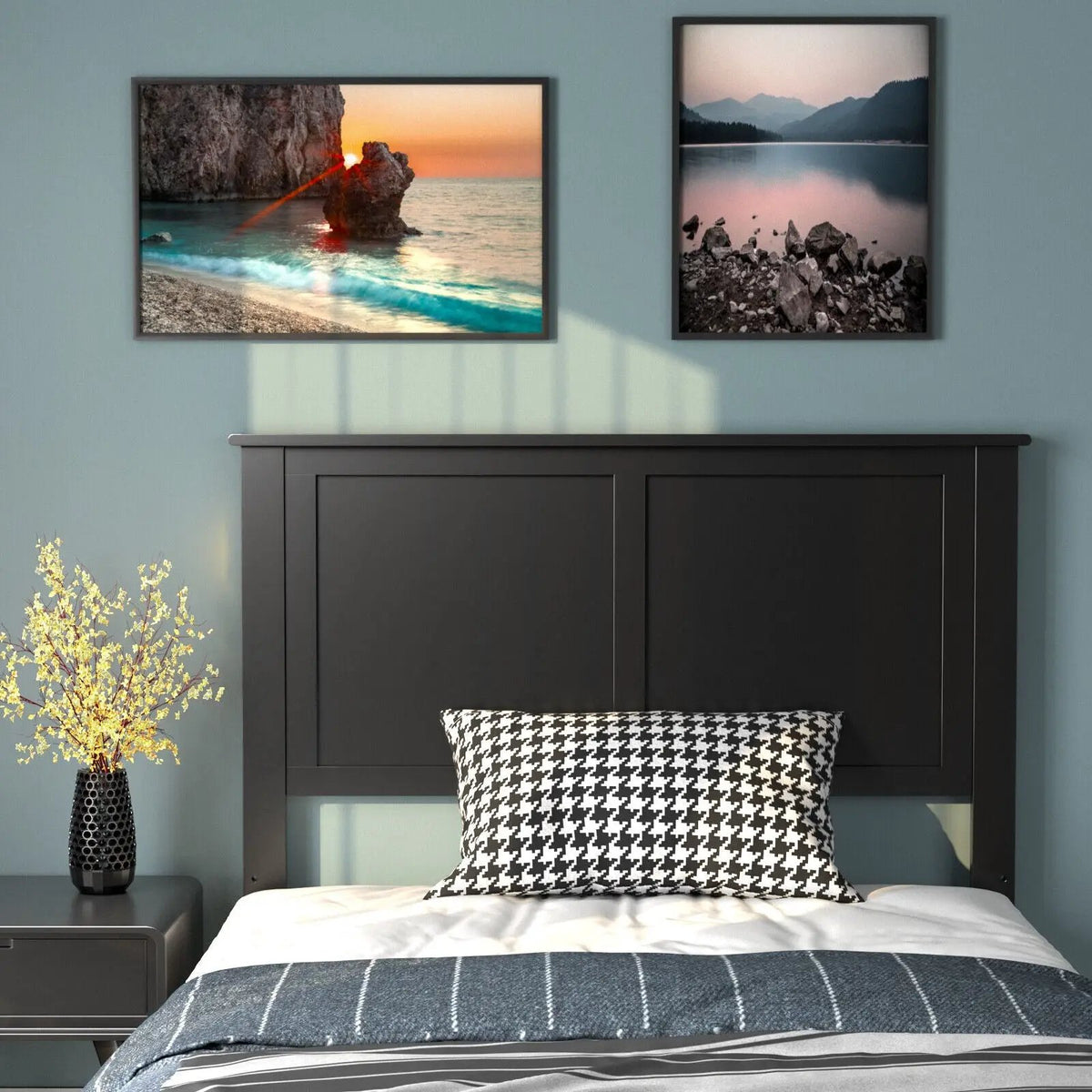 Solid Wood Flat Panel Headboard for Twin-size Bed, photo 4 of 24
