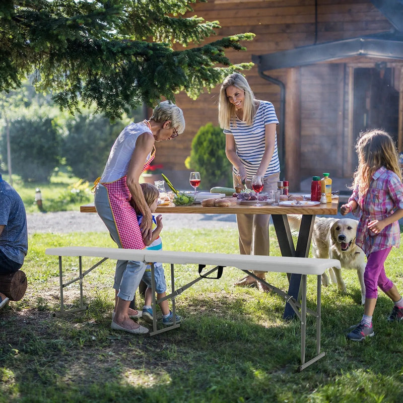 6 Feet Portable Picnic Folding Bench 550 lbs Limited with Carrying Handle by DirectDeals