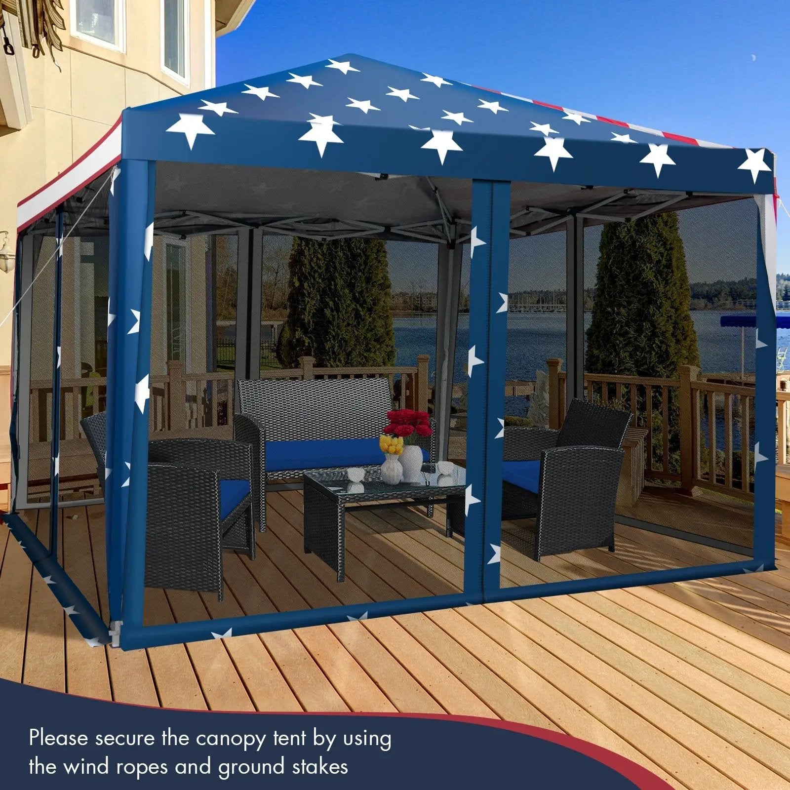 10 FT x 10 FT Pop-Up Canopy Tent Easy Setup Instant Folding Shelter with Mesh Netting by DirectDeals
