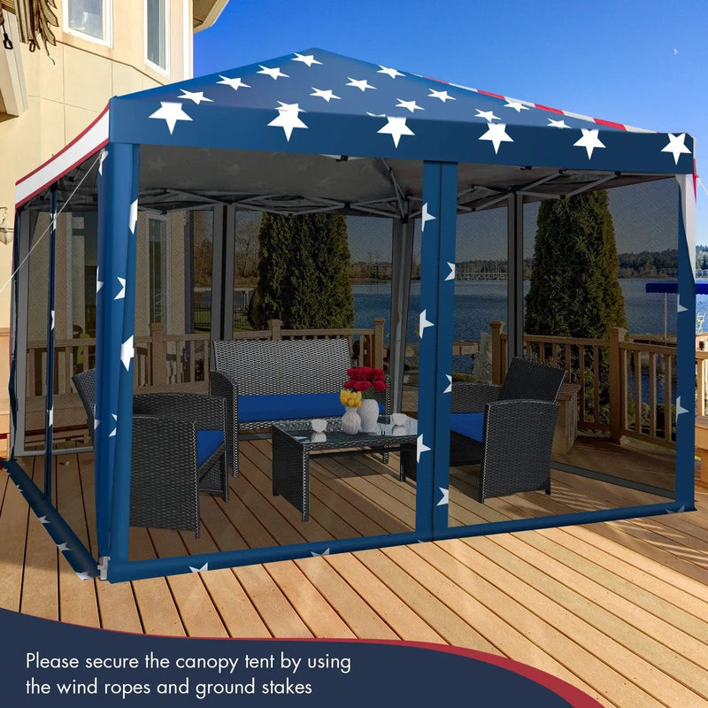 10 FT x 10 FT Pop-Up Canopy Tent Easy Setup Instant Folding Shelter with Mesh Netting by DirectDeals