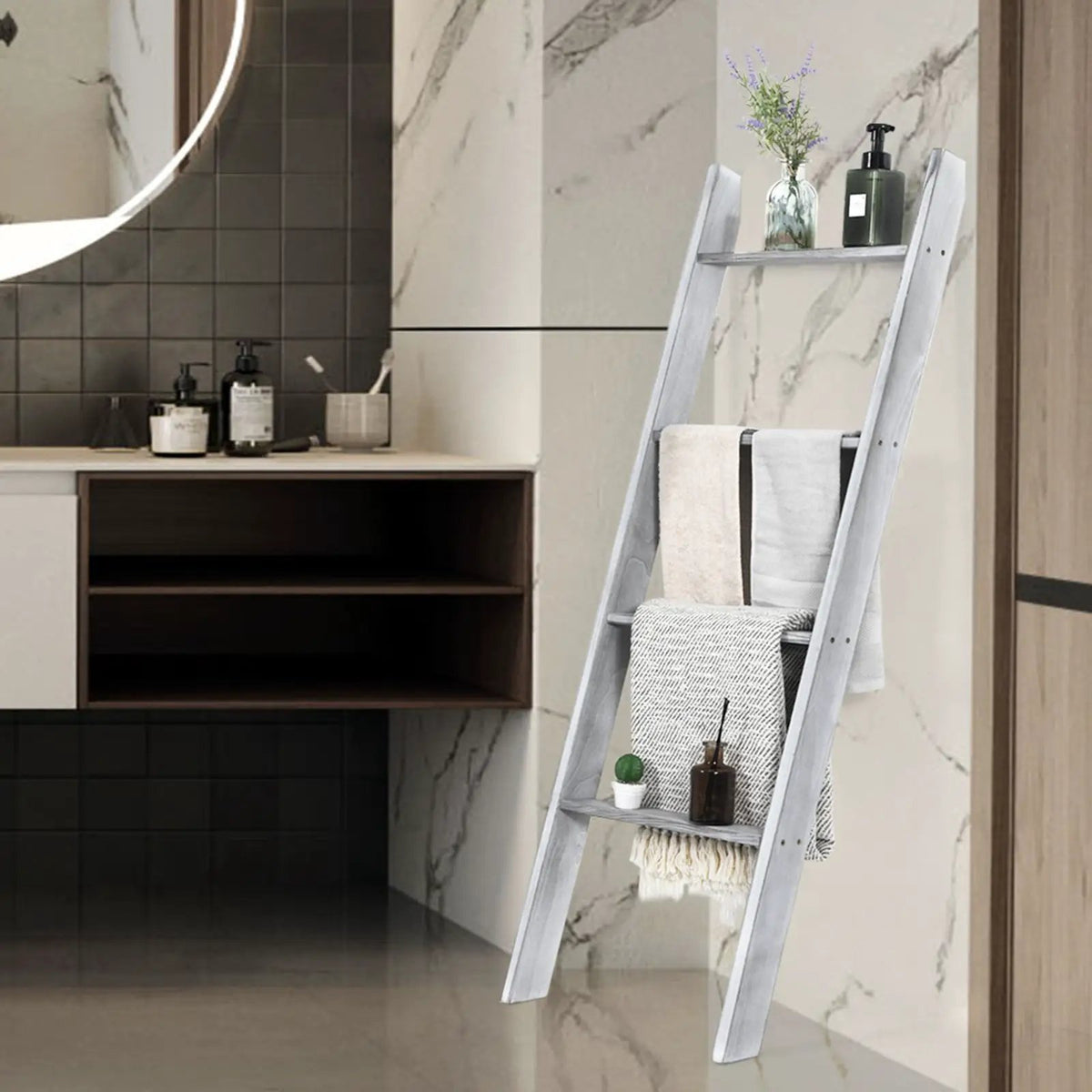 4-Tier Wall Leaning Ladder Shelf Stand, photo 7 of 9