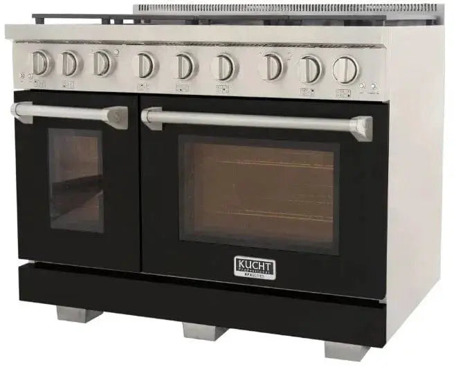 Kucht 48" Freestanding Professional Gas Range KFX4800X-BK by Farmhouse Kitchen and Bath