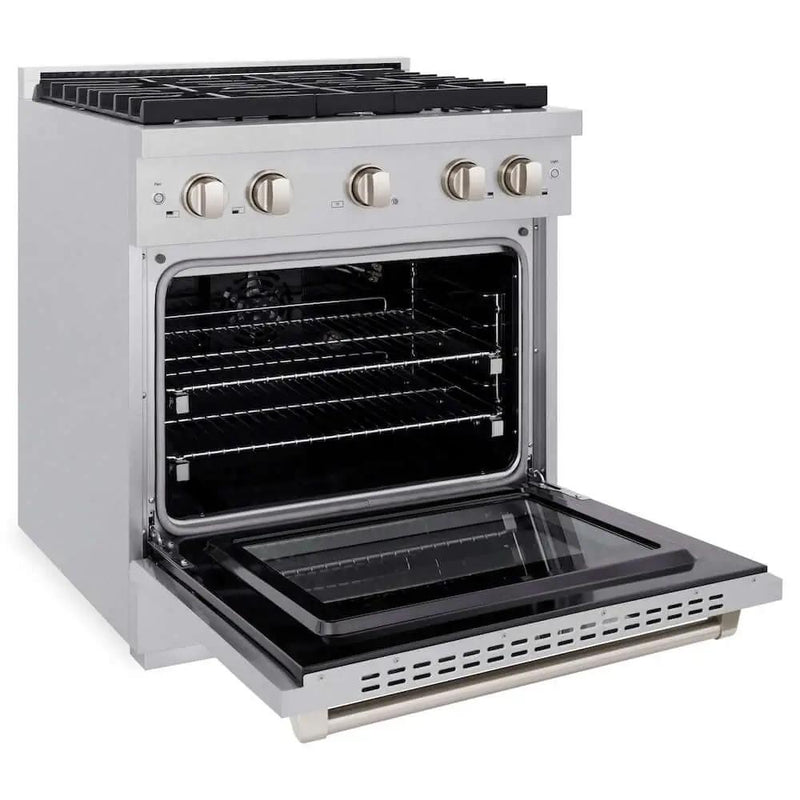 ZLINE 30"Gas Range, Convection Gas Oven , DuraSnow® Stainless Steel, SGRS-30 by Farmhouse Kitchen and Bath