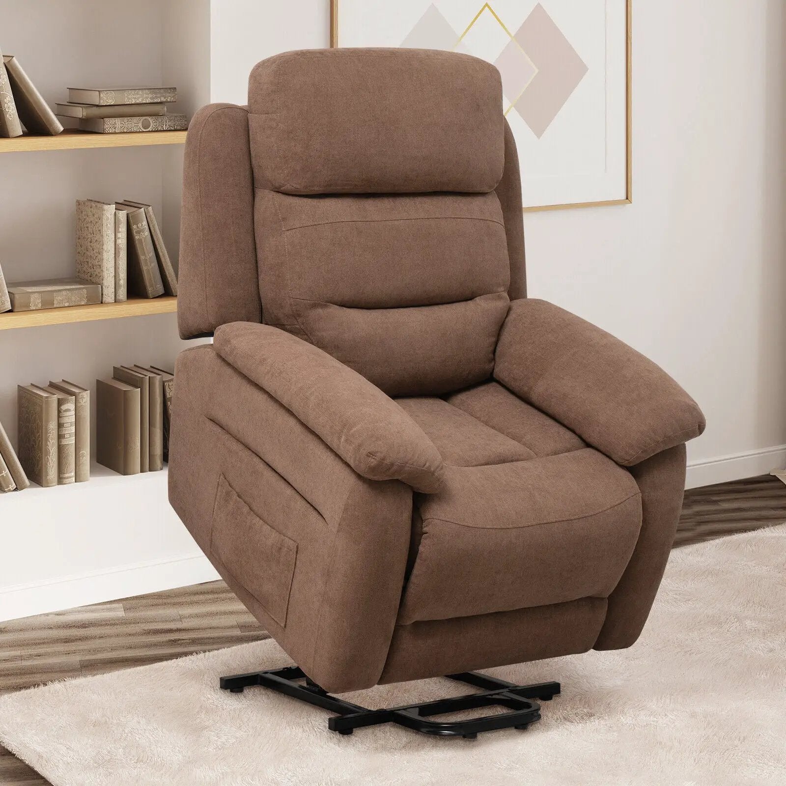 Power Lift Recliner Sofa with Side Pocket and Remote Control by DirectDeals