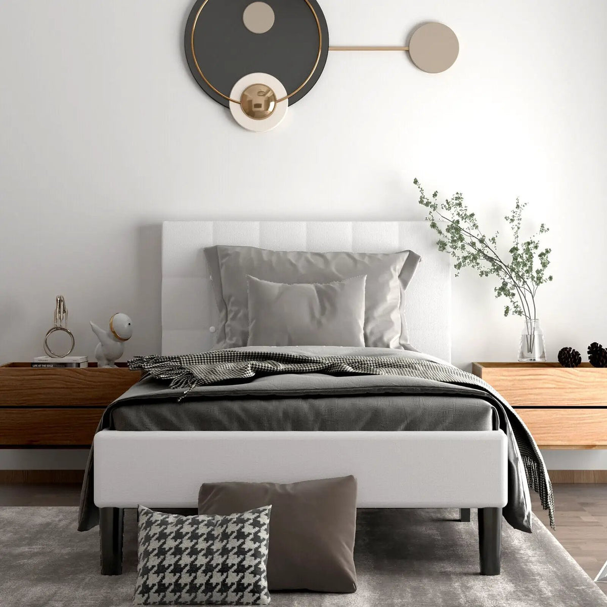 Platform Bed with Button Tufted Headboard, photo 2 of 9