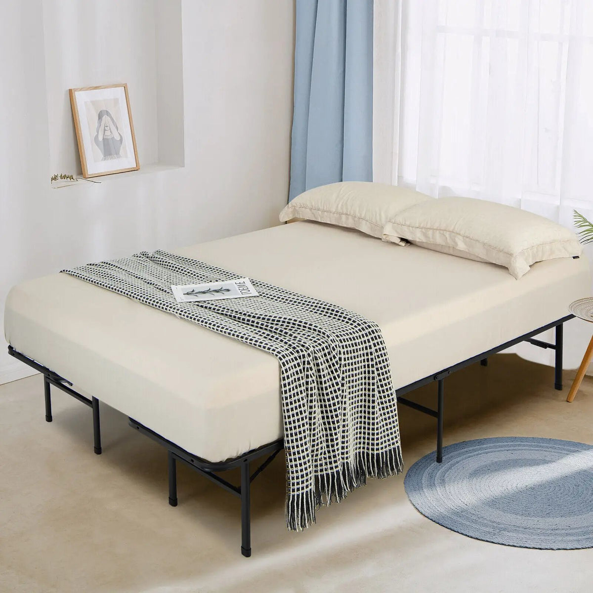 Full/King Size Folding Steel Platform Bed Frame for Kids and Adults, photo 2 of 9