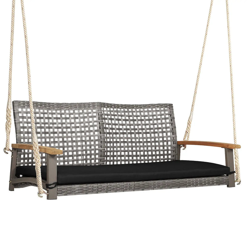 2-Person Patio Wicker Hanging Swing Chair by DirectDeals