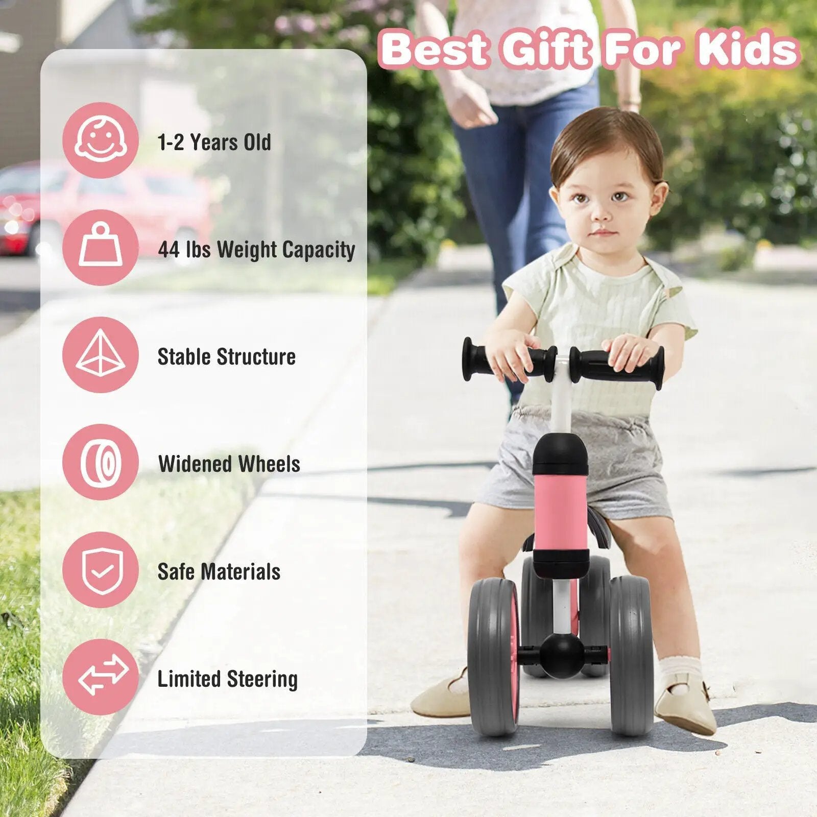4 Wheels Baby Balance Bike Toy by DirectDeals
