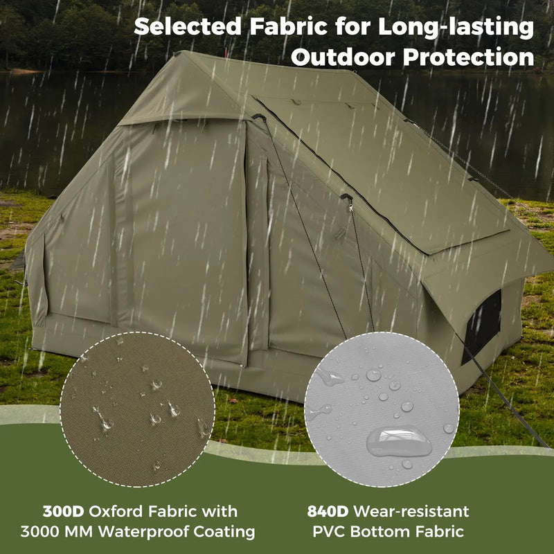 4-6 People Inflatable Camping Tent with 4 Mesh Screen Windows and 2 Doors by DirectDeals