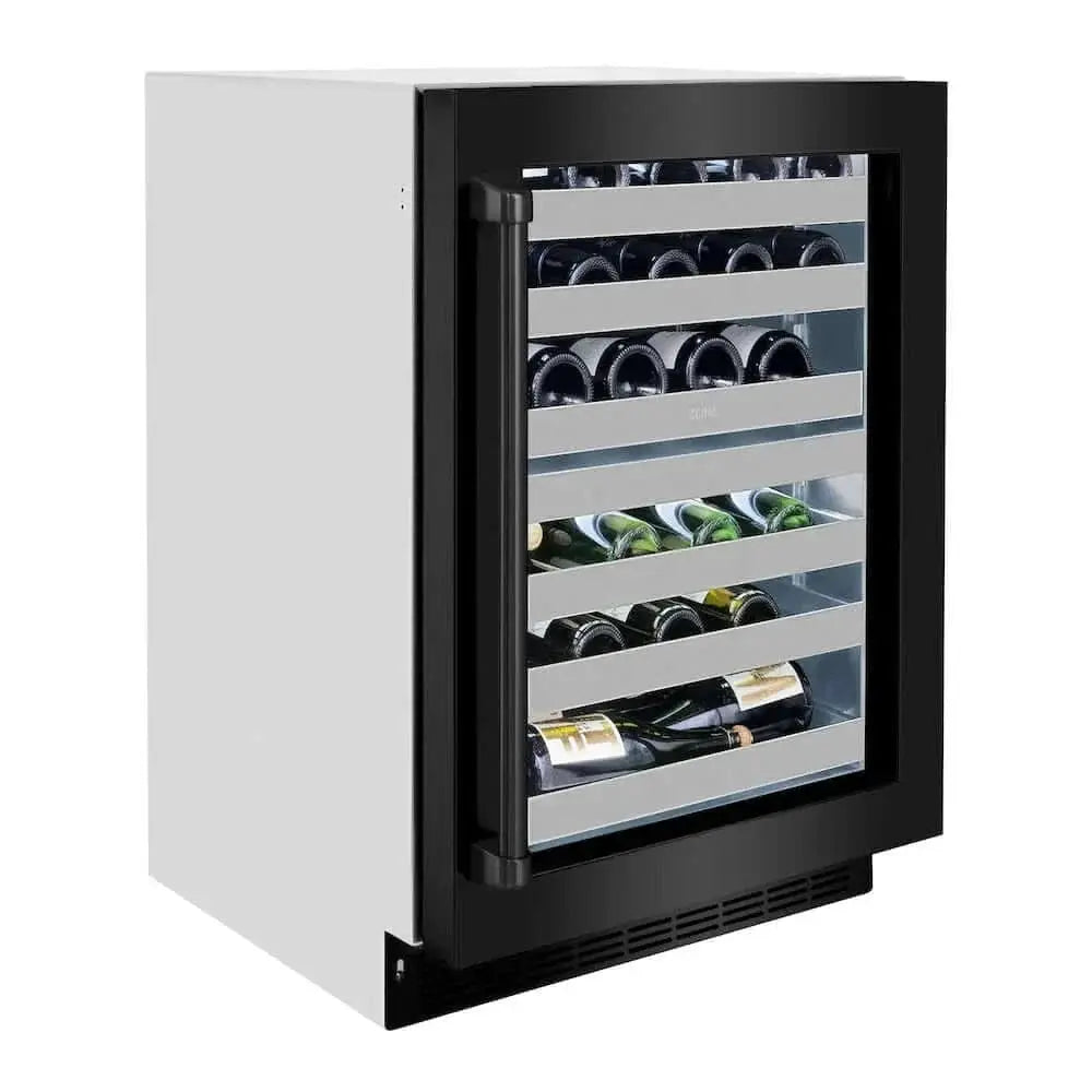 ZLINE 24" Touchstone Dual Zone 44 Bottle Wine Cooler Black Stainless Steel Glass Door RWDO-BS-24 by Farmhouse Kitchen and Bath