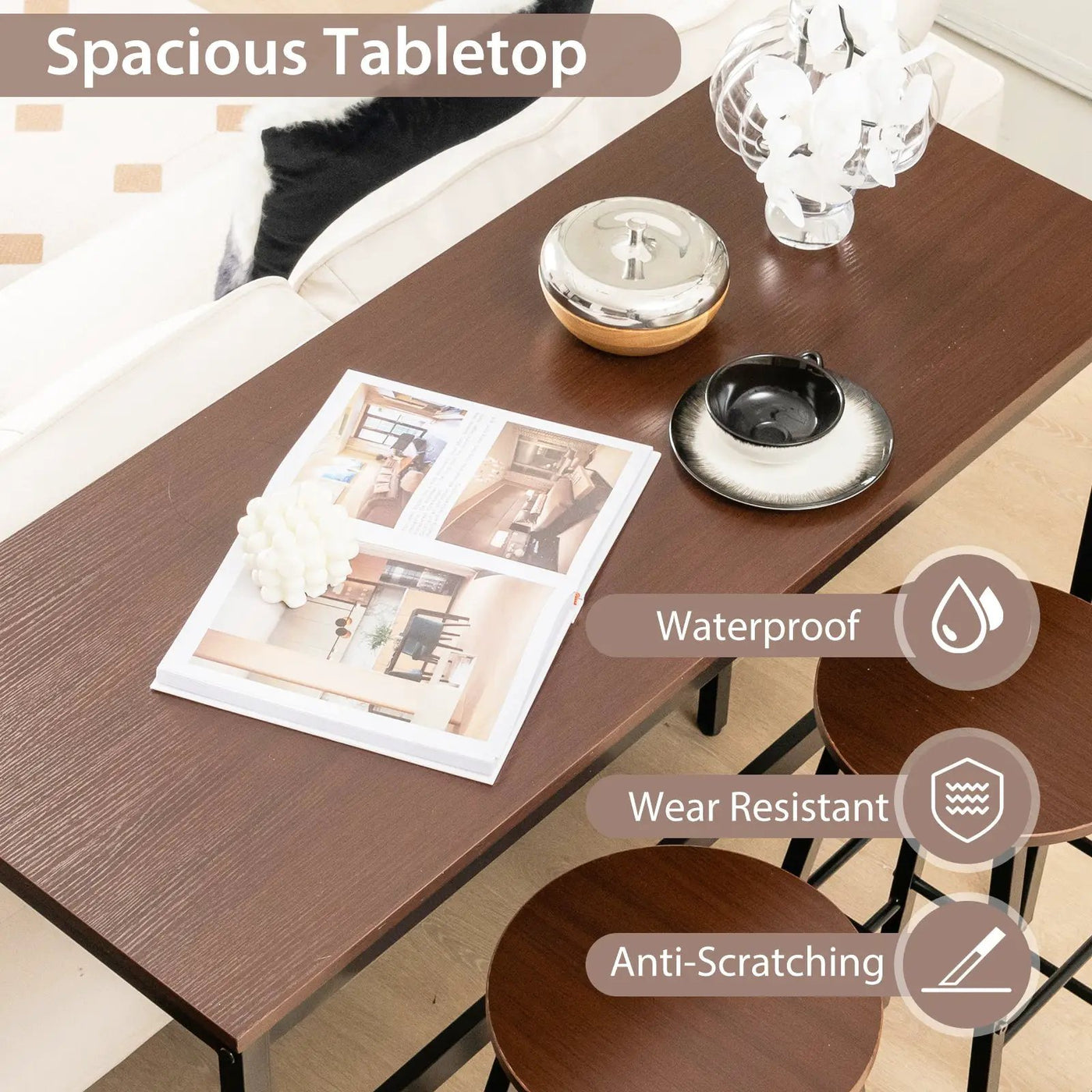 3 Piece Pub Table and Stools Kitchen Dining Set by DirectDeals