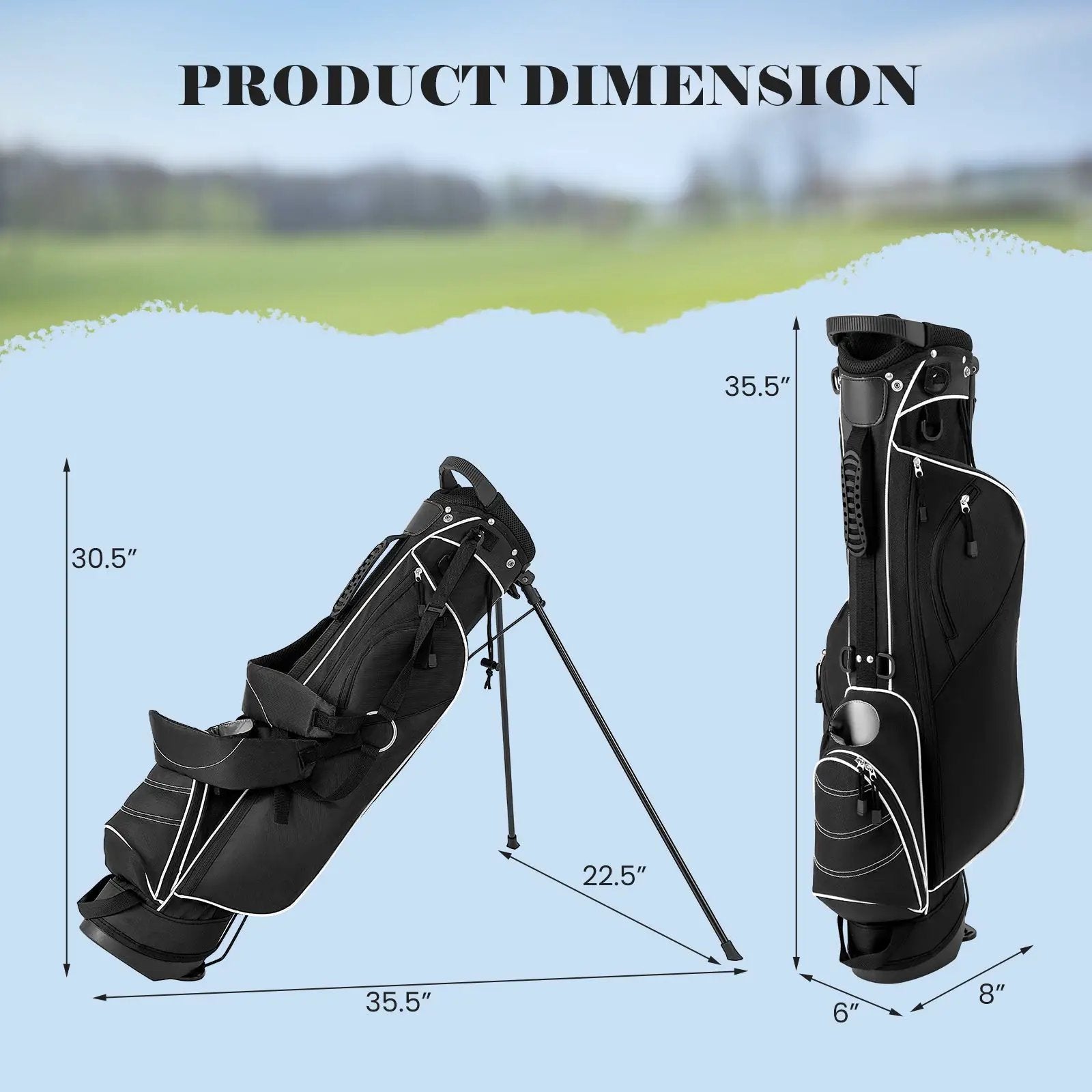 Golf Stand Cart Bag with 4 Way Divider Carry Organizer Pockets by DirectDeals