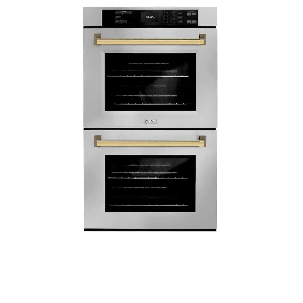 ZLINE 30"Professional True Convection Double Wall Oven, Air Fry, Self Clean, Stainless Steel, Gold WADZ-30-G by Farmhouse Kitchen and Bath