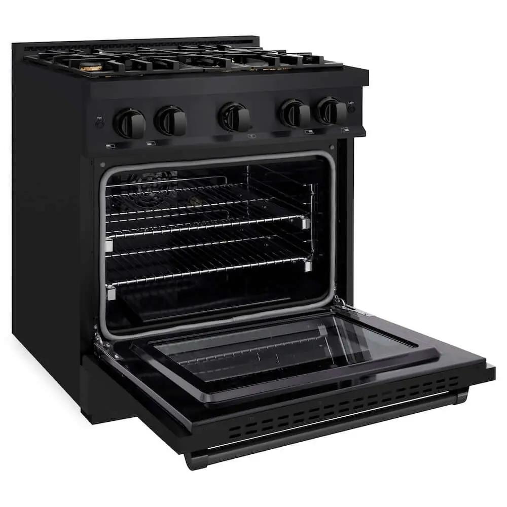 ZLINE 30" Select Gas Range Convection Gas Oven Black Stainless Steel Brass Burners HGRB-BR-30 by Farmhouse Kitchen and Bath