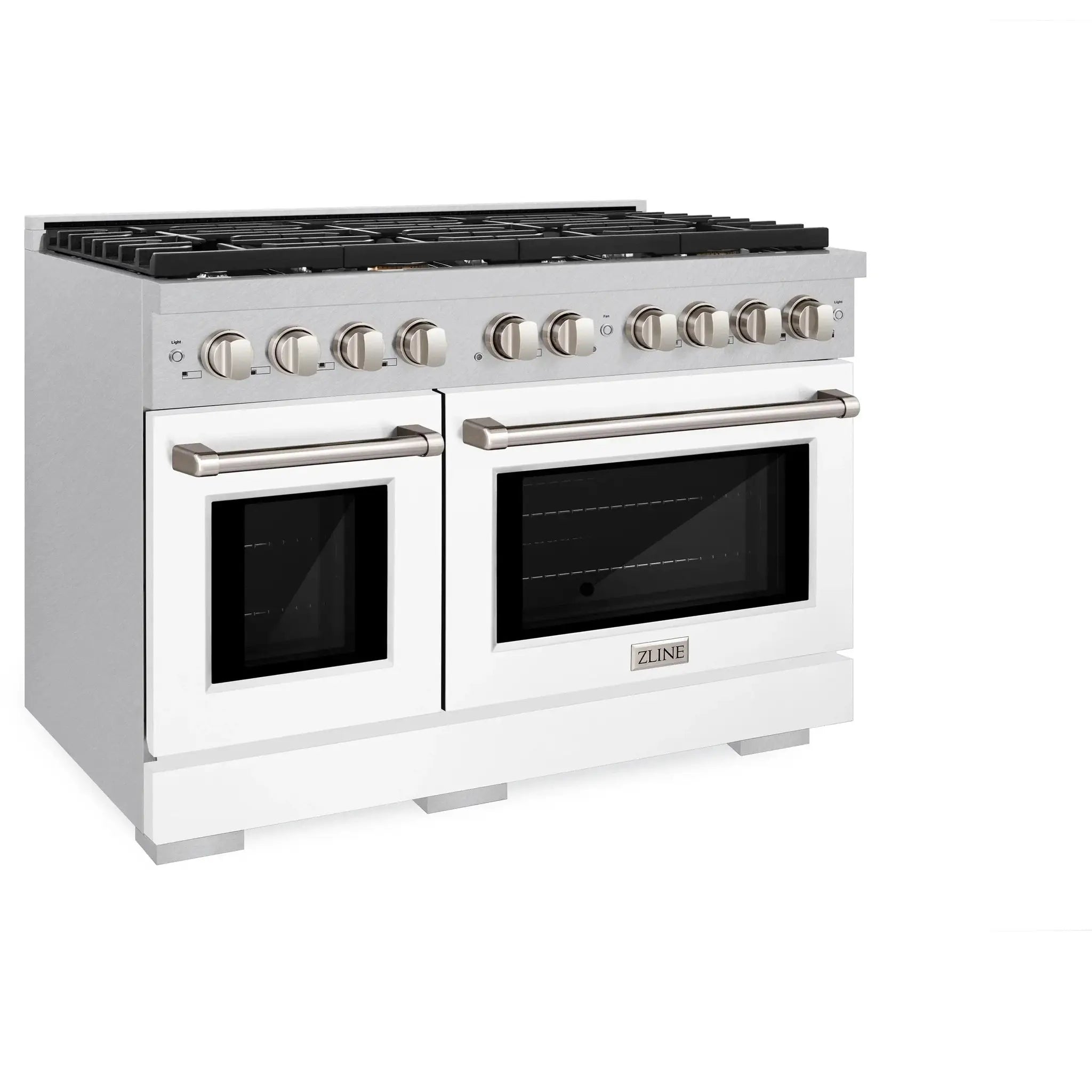 ZLINE 48"Paramount Dual Fuel Range DuraSnow® White Matte SDRS-WM-48 by Farmhouse Kitchen and Bath