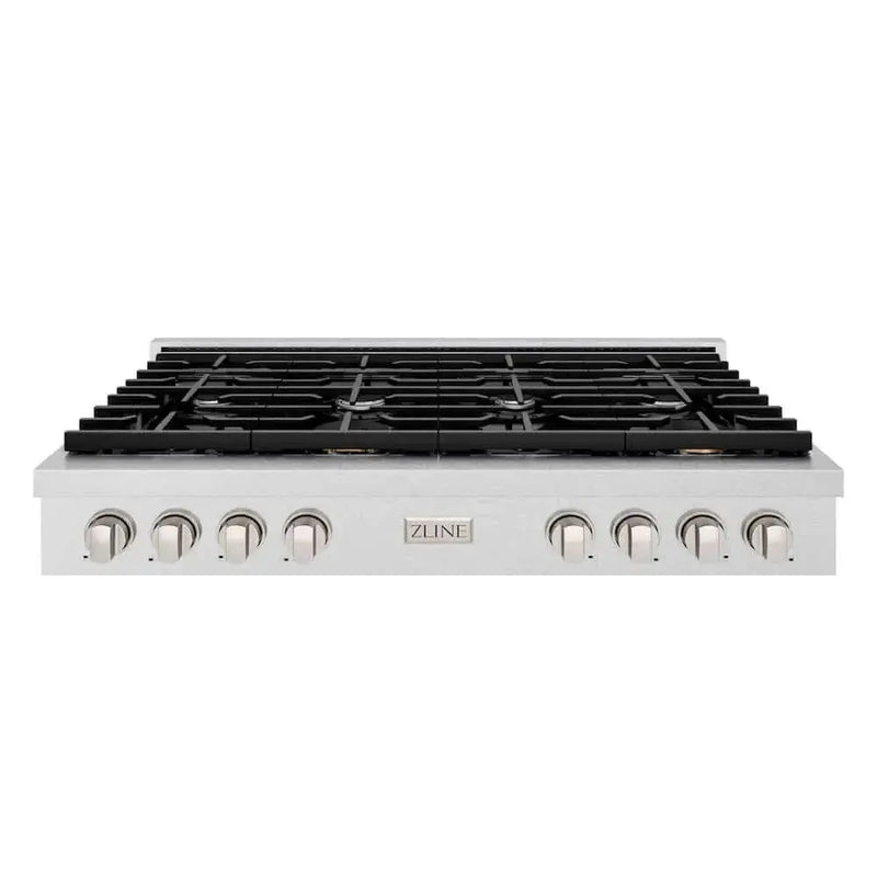 ZLINE 48" Paramount Gas Rangetop DuraSnow® Stainless Steel SRTS-48 by Farmhouse Kitchen and Bath