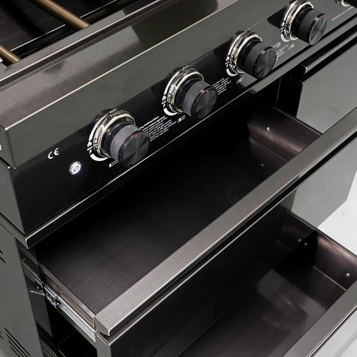 65" 4-Burner 72,000 BTU Black Outdoor Kitchen Island Grill Marble Countertops Wine Cooler by Chery Industrial