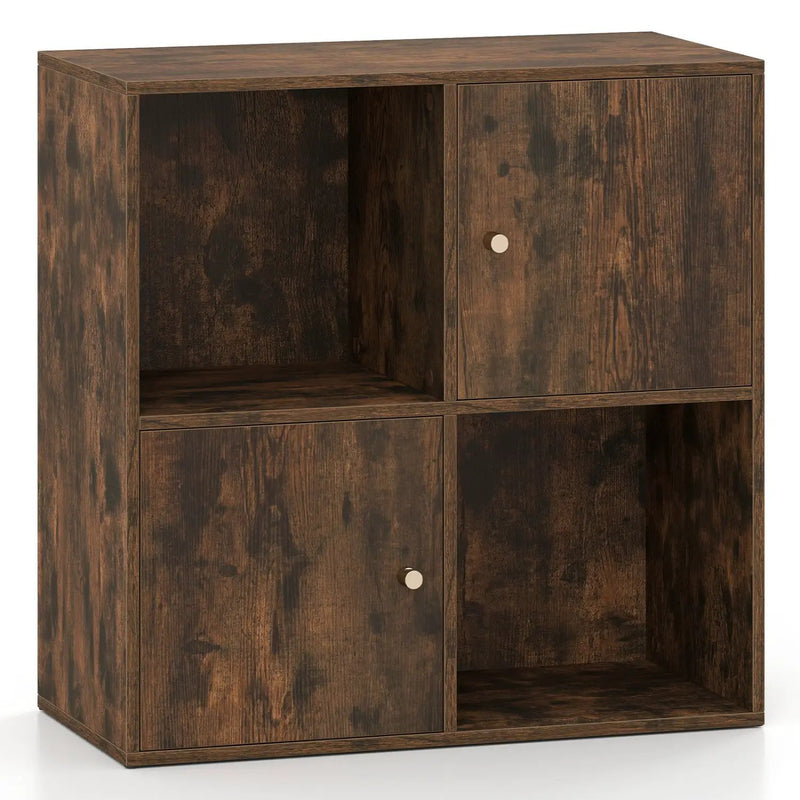 4-Cube Bookcase with 2 Cabinets and Anti-Tip Kit by DirectDeals