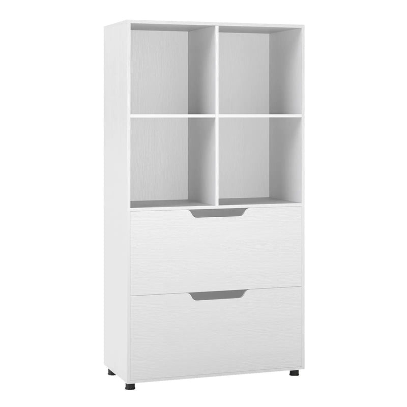 4-Cube Bookcase with 2 Drawers 51 inch 5-Tier Tall Freestanding Bookshelf by DirectDeals