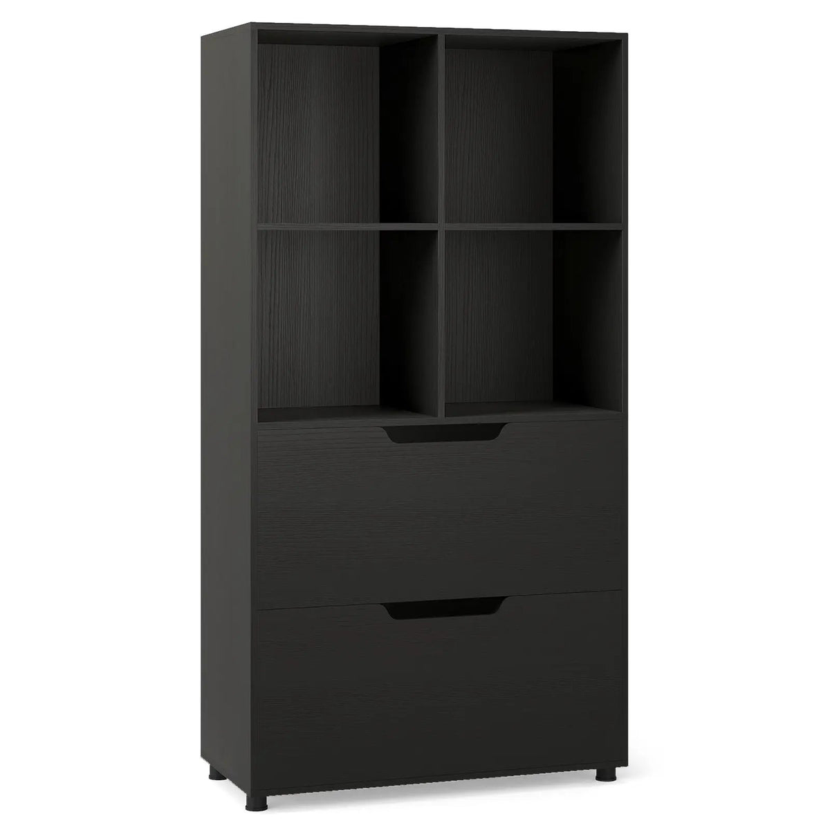 4-Cube Bookcase with 2 Drawers 51 inch 5-Tier Tall Freestanding Bookshelf, photo 13 of 32