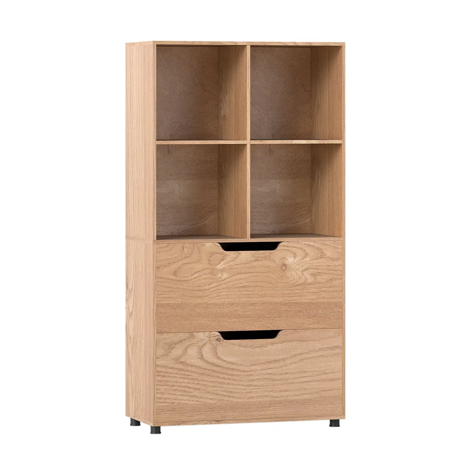 4-Cube Bookcase with 2 Drawers 51 inch 5-Tier Tall Freestanding Bookshelf by DirectDeals