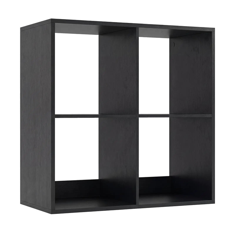 4 Cube Bookshelf with Back Guardrail for Living Room Bedroom by DirectDeals