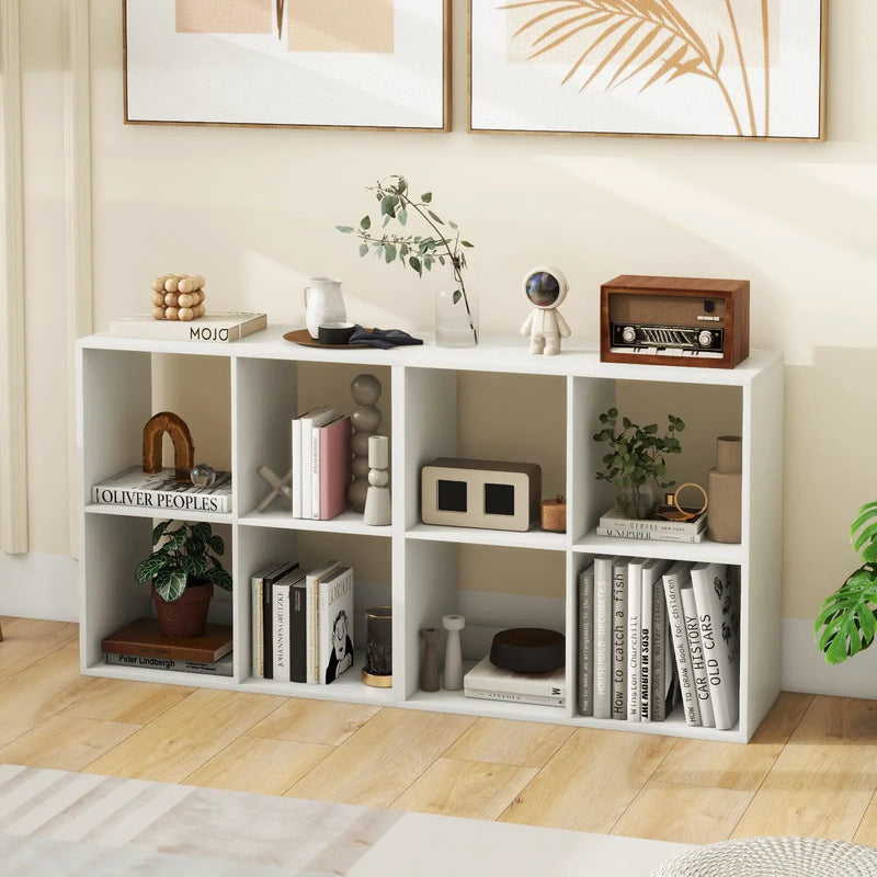 4 Cube Bookshelf with Back Guardrail for Living Room Bedroom by DirectDeals