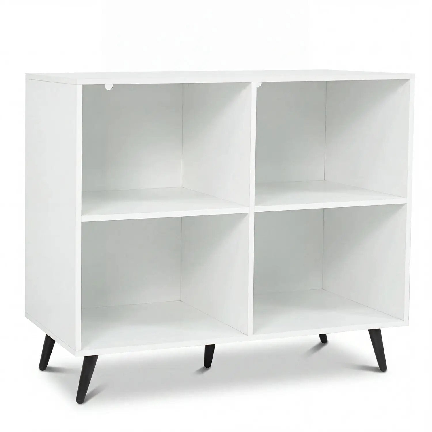 4-Cube Bookshelf with Metal Legs - White by DirectDeals